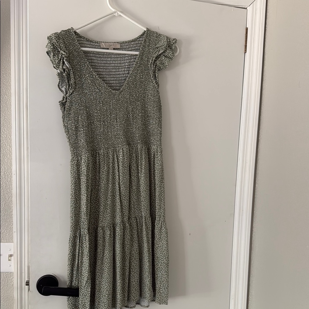 Green Ruffled Women's Dress Loft